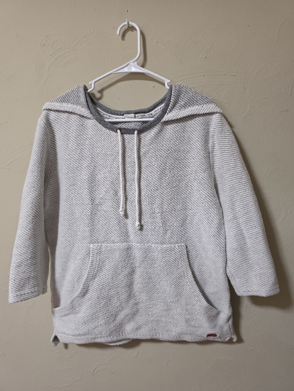 Roxy  Cream Knit Hooded Crewneck Sweatshirt